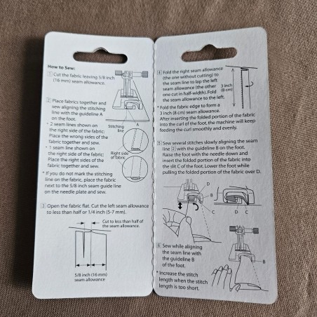 Pied pour couture rabattue Janome Pied pour couture rabattue Janome