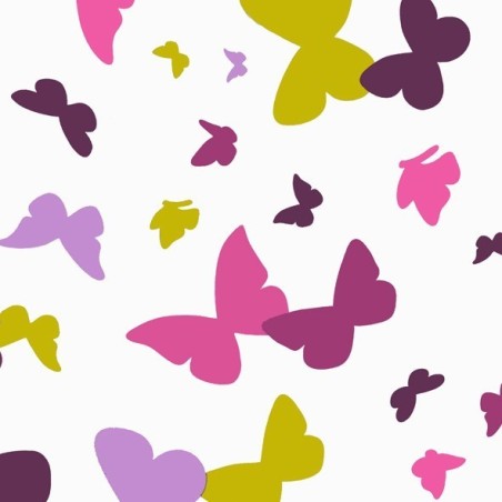 Coupon enduit 50x80cm Papillon vert/prune