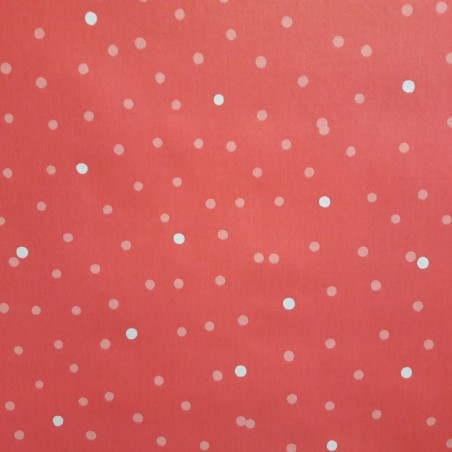 Coupon en coton enduit 50x80cm CONFETTIS Corail Rose