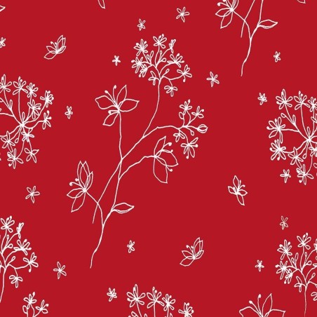 Tissu en coton enduit Astrance rouge Tissu en coton enduit Astrance rouge