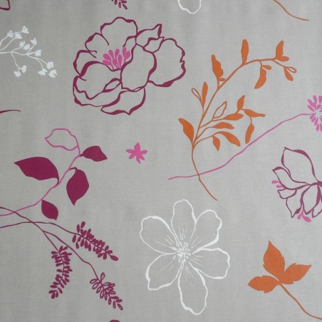 Tissu en coton enduit Camélia orange Tissu en coton enduit Camélia orange