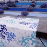 Tissu en coton enduit Corail bleu Tissu en coton enduit Corail bleu