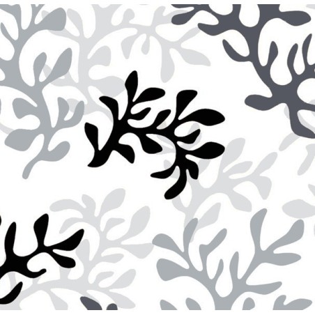 Tissu en coton enduit Corail noir Tissu en coton enduit Corail noir