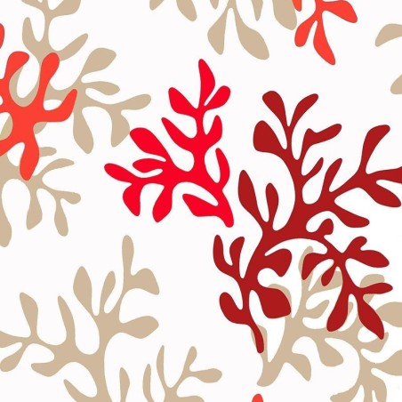 Tissu en coton enduit Corail rouge Tissu en coton enduit Corail rouge