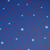 Tissu en coton enduit Etoile denim/rouge Tissu en coton enduit Etoile denim/rouge