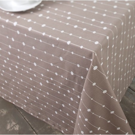 Tissu en coton enduit Perle taupe Tissu en coton enduit Perle taupe
