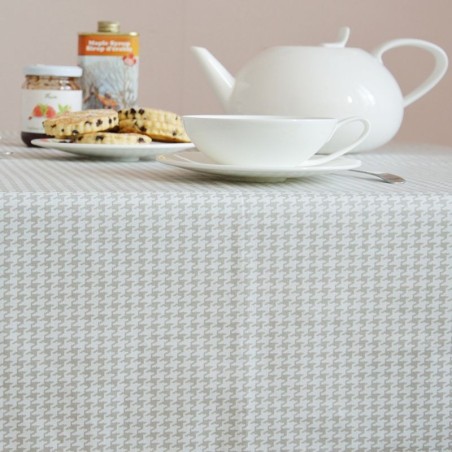 Tissu en coton enduit Pied de Poule gris Tissu en coton enduit Pied de Poule gris