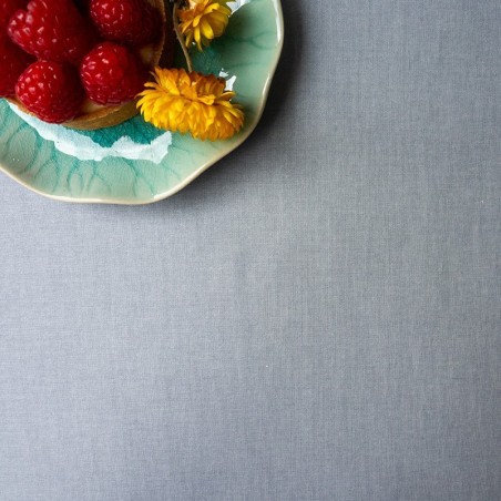 Tissu en coton enduit Uni gris Tissu en coton enduit Uni gris