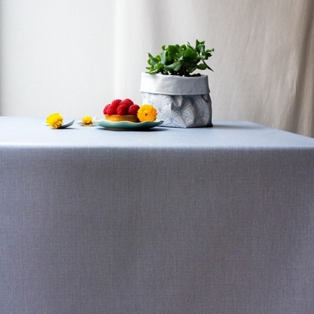 Tissu en coton enduit Uni gris Tissu en coton enduit Uni gris