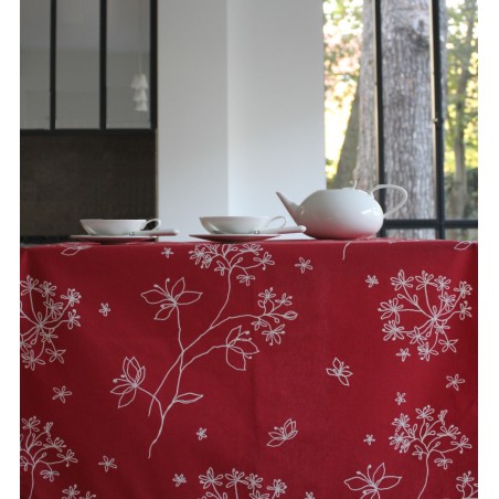 Tissu en coton Astrance rouge Tissu en coton Astrance rouge