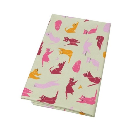 Tissu en coton enduit Chats rose Tissu en coton enduit Chats rose