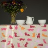 Tissu en coton enduit Chats rose Tissu en coton enduit Chats rose