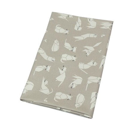 Tissu en coton enduit Chats taupe