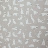 Tissu en coton enduit Chats taupe Tissu en coton enduit Chats taupe