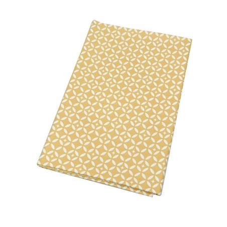 Tissu en coton Mosaïque Jaune Curry