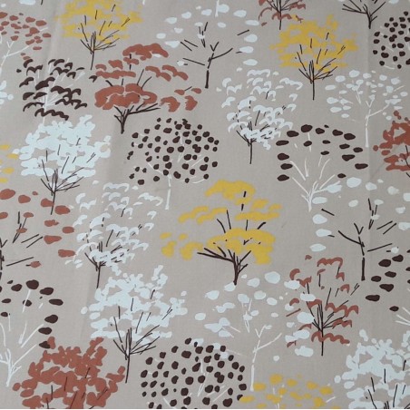Tissu en coton Arbre Jaune