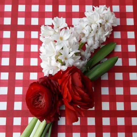 Tissu en coton enduit Guinguette Rouge Tissu en coton enduit Guinguette Rouge