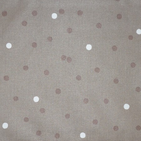 Tissu en coton enduit Confettis Taupe Tissu en coton enduit Confettis Taupe