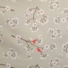 Tissu en coton enduit Cerisier Taupe/corail Tissu en coton enduit Cerisier Taupe/corail