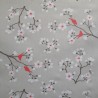 Tissu en coton enduit Cerisier Taupe/corail Tissu en coton enduit Cerisier Taupe/corail