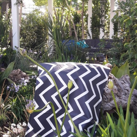 Tissu en coton enduit Chevrons Graphite Tissu en coton enduit Chevrons Graphite