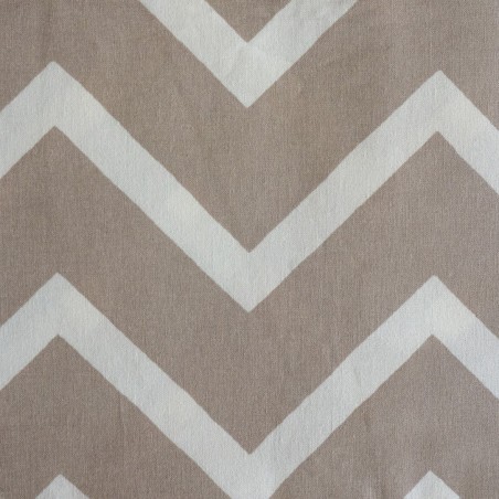 Tissu en coton enduit Chevrons Gris beige Tissu en coton enduit Chevrons Gris beige