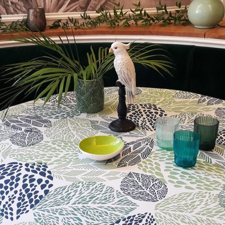 Tissu en coton enduit Feuilles vert