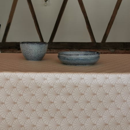 Tissu en coton enduit Papyrus nacre Tissu en coton enduit Papyrus nacre