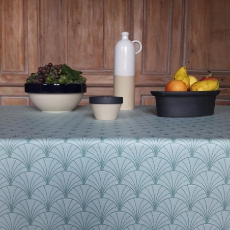 Tissu en coton enduit Papyrus vert d'eau Tissu en coton enduit Papyrus vert d'eau