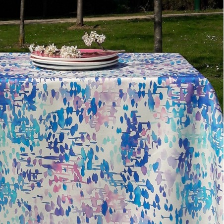 Tissu en coton enduit Reflets bleus Tissu en coton enduit Reflets bleus