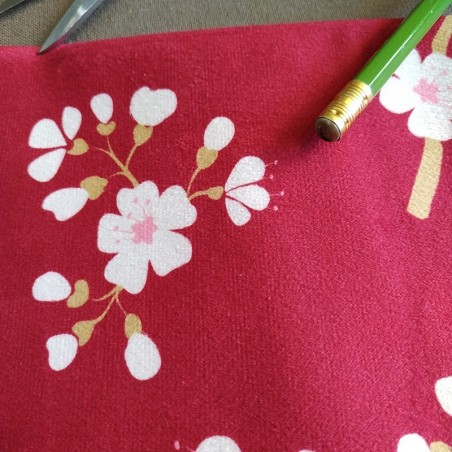 Tissus en velours cerisier rouge