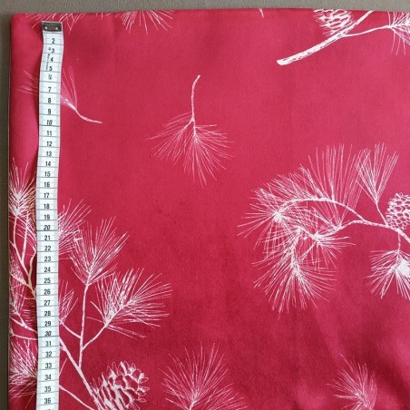 Tissus en velours pin rouge