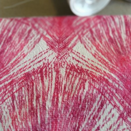 Tissus en velours plumes rouge