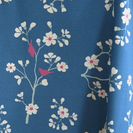 Tissu en coton Cerisier Pétrole Tissu en coton Cerisier Pétrole