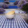 Tissu en coton enduit Guinguette Bleue Tissu en coton enduit Guinguette Bleue