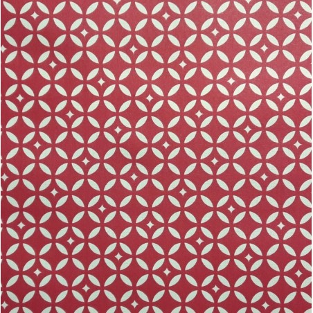 Tissu en coton Mosaïque rouge Tissu en coton Mosaïque rouge